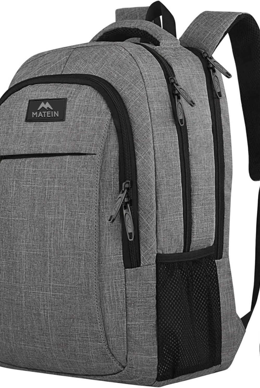 MATEIN Travel Laptop Backpack, 15.6 Inch College School Computer Bag, Grey | Slim Sturdy Business Daypack, Anti Theft Bookbag, Water Resistant, Gift for Men & Women, Personal Item Bag, Mochilas