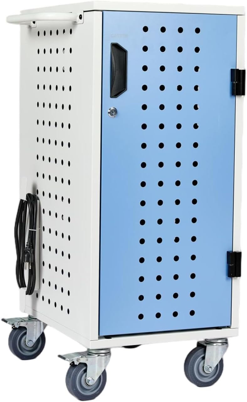 Garvee 20 Device Laptop Charging Cart/Station for Chromebook/Classroom | Up to 15.6" Screen Size, Spike Protection, Storage Charging Station with Wheels for iPads, Tablets, Office, Library - Image 7