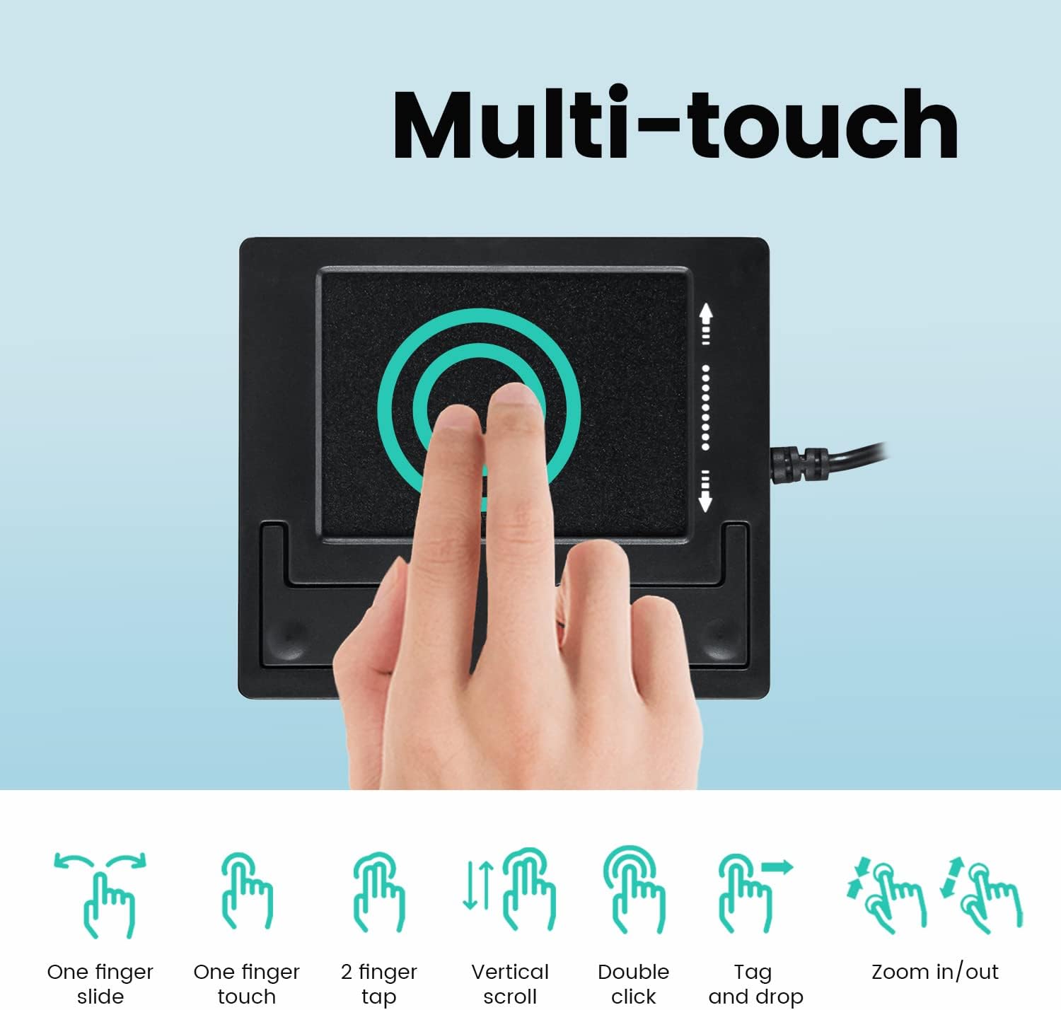 Perixx PERIPAD-501 Wired USB Touchpad, Portable Trackpad for Laptop and Desktop User, Black, Small Size (11284) - Image 2